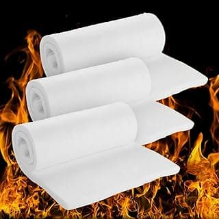 Amylove 3 Pcs Ceramic Fiber Insulation Blanket 32" x 16" x 1/4" Fireproof High Temperature Insulation Blanket for Furnace, Forges, Kilns, Stoves