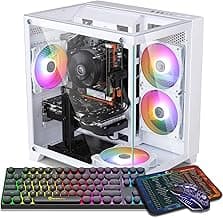 Gaming PC Desktop, Prebuilt Gaming Computer with Intel Core I7 up to 3.9 GHz, RTX 3050 8G, 16G RAM, 512GB SSD, ARGB Cooling Fan,Supply WiFi Support