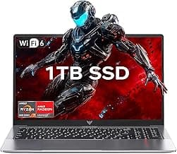 Light Gaming Laptop, 1TB NVMe SSD 16GB RAM Laptop Computer with AMD Ryzen 7 5825U(8C/16T, Up to 4.5GHz), 15.6inch Windows 11 Laptop, Radeon RX Vega 8 Graphics,WiFi 6 for Creative & Business