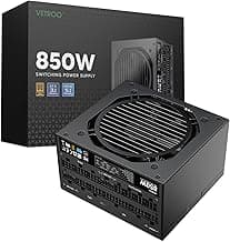 Vetroo 850W Power Supply Dual PCIe 5.1 ATX 3.1 Ready, 80 Plus Gold Full Modular, Quiet Operation with 120mm FDB Fan, 10-Year Warranty - Black