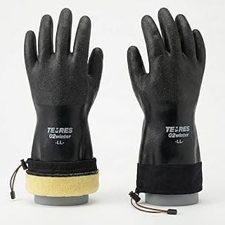 TEMRES 282-02 Waterproof Insulated Winter Work Gloves, Breathable Polyurethane, Integrated Drawstring Gaiter Snow Cuff, Thermal Fleece for Skiing, Ice Fishing