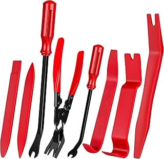 8 Pcs Auto Trim Removal Tool Kit with Non-Scratch Plastic Pry Tool and Fastener Clip Pliers,Door Panel Removal Tool for Car Interior - Fastener, Clip, Door Panel, Molding, and Dashboard