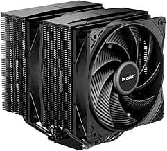 be quiet! Pure Rock Pro 3 Black CPU Air Cooler | 6 High Performance 6mm Heat Pipes with HDT Technology | 120mm Quiet PWM Fan | AMD:AM4 AM5/Intel LGA 1700/1150/1151/1200 | Black | BK042