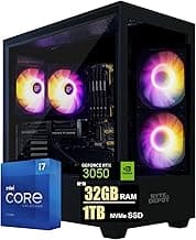 Gamer Master Gaming Desktop PC - Intel Core i7, 32GB RAM, 1TB Ultra-Fast SSD, NVIDIA GeForce RTX 3050 6GB GDDR6, WiFi 6 Ready & Windows 11 Pro