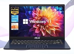ASUS 14" Laptop for Business & Student, 14" FHD Display, Intel Celeron N4500, 1-Year of Microsoft 365, 4GB Memory, 64GB eMMC, NumberPad, Webcam, HDMI, Wi-Fi, Windows 11