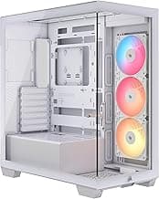 CORSAIR 3500X RS ARGB Panoramic Mid-Tower PC Case – 3X Pre-Installed Fans, High Airflow, Spacious Interior, GPU Anti-Sag, Reverse Connection Motherboard Compatible – White