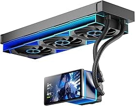 PF 360 CPU Water AIO Cooler Liquid Cooling|5.5-inch LCD Magnetic Screen|360mm ARGB Infinity Mirror 2000RPM PWM Fan|Lower Noise ≤30DBA|for Intel LGA1851/1700/1200/115X AMD AM4/AM5-Black