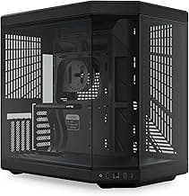 Hyte Y70 Modern Aesthetic Gaming PC Case - Panoramic Glass | High-Airflow Design | Cable Management | Dual Chamber ATX Mid-Tower Chassis | 10 Fan Capacity | Luxury PCIe 4.0 Riser Cable - Pitch Black