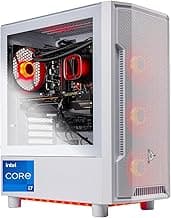 Archangel Gaming PC Desktop – Intel Core i7 12700F 2.1 GHz, NVIDIA RTX 4060, 1TB NVME SSD, 16GB DDR4 RAM 3200, 600W Gold PSU, 240mm AIO, 11AC Wi-Fi, Windows 11 Home 64-bi,White