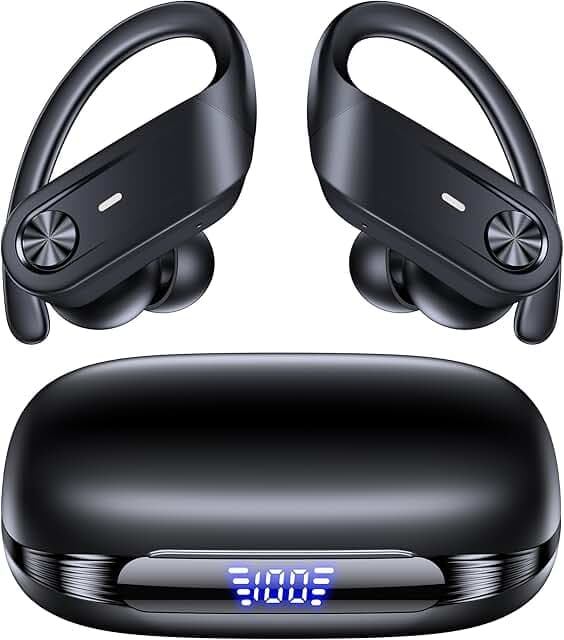 Hybrid Active Noise Cancelling Wireless Ear Buds 80 Hrs Playtime Hi-Res Stereo Quality Bluetooth Earbuds with Transparency Mode Headphones Bluetooth Earhooks ANC Earphones for Work Sports Travel