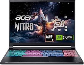 acer Nitro V 16S AI Gaming Laptop | NVIDIA GeForce RTX 5060 GPU | AMD Ryzen 7 260 Processor | 16" WUXGA IPS 180Hz Display | 32GB DDR5 | 1TB Gen 4 SSD | Wi-Fi 6 | ANV16S-41-R2AJ