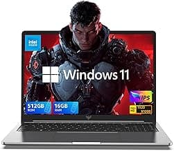 Laptop, 16GB DDR4 512GB SSD Laptop Computer, 16.0inch Windοws 11 Laptop with Ιntel 12th Quad-Core Processor(Up to 3.4GHz), 1920P FHD Display, WiFi 6, USB3.2, Type_C