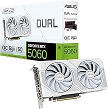 Dual GeForce RTX™ 5060 8GB GDDR7 White OC Edition Graphics Card, NVIDIA, Desktop (PCIe 5.0, DLSS 4, HDMI 2.1b, DisplayPort 2.1b, 2.5-Slot, Axial-tech Fan, 0dB Technology, Dual BIOS)
