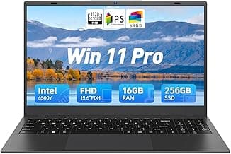 15.6 Inch Laptop Computer, 16GB RAM 256GB SSD, Pentium Gold 6500Y (Up to 3.4GHz), 1080P FHD IPS Display, Type-C, HDMI, USB3.2, BT5.2, WiFi 5, Win11 Laptop, Laptops for Business & Student