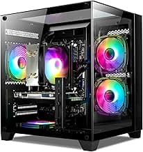 Gaming PC Desktop Computer - Ryzen 5 5500, GeForce RTX 3050 8GB, 16GB DDR4 RAM, 512GB NVME SSD, Prebuilt Tower Computer (Black)