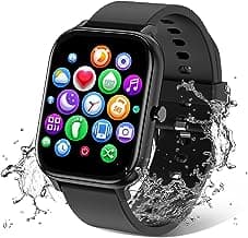 Smart Watch for Men Women Compatible with iPhone Samsung Android Phone 1.69 inch Full Touch Screen IP68 Waterproof Bluetooh Fitness Tracker Heart Rate/Sleep Monitor (Black)
