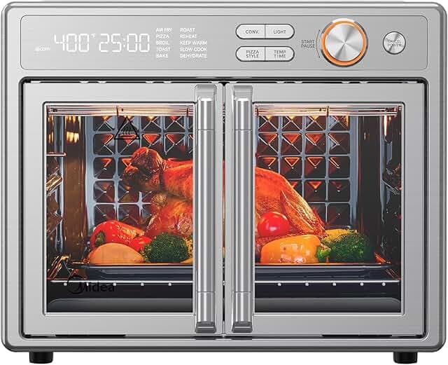 Midea Flexify Pro French Door Air Fryer Toaster Oven, Premium Cooking Experience with Precision Heat, Easy-Clean Enamel Interior & Modern Control, 26.4 QT