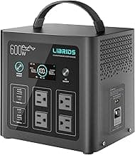 LIBRIDS Portable Power Station C600, 640Wh 600W Solar Generator (1200W Surge), LiFePO4 Battery, 1.5H Fast Charge, 10ms UPS, 8 Ports(4 AC) for Camping, Home Backup & Outages