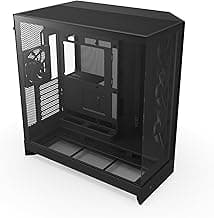 NZXT H9 Flow (2025) – Large Dual-Chamber ATX Mid-Tower Airflow PC Case – Includes 3 x 140mm & 1 x 120mm Fans – 420mm Radiator Support – Tempered Glass – Back-Connect Ready – Black