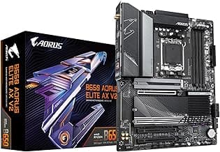 GIGABYTE B650 AORUS Elite AX V2 AMD AM5 ATX Motherboard, Support Ryzen 9000/8000/7000 Series, DDR5, 12+2+2 Power Phase, PCIe 5.0 M.2, USB-C 3.2 Gen 2, WIFI6E, 2.5 GbE, EZ-Latch, Q-Flash, RGB Fusion
