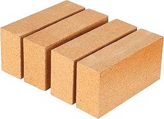 4-Pack High Temp Firebricks 3000°F Insulating 9"x4.5"x2.5"Fireclay Refractory Bricks for Pizza Oven, Wood Stove, Forge Durable Heat Fireplace, Steel Kiln