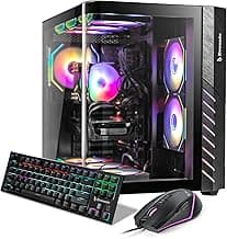 Liquid Cooled Gaming PC Desktop – i7-12700KF up to 5.0 GHz 12-Cores, GeForce RTX 4060 8GB, 32GB DDR4 RAM, 1TB NVMe SSD, Wi-Fi 6 & BT 5.4, 9X ARGB Fans, 650W PSU, Mechanical Keyboard & Gaming Mouse