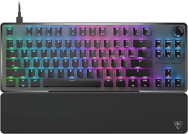 Turtle Beach Vulcan II TKL Pro Magnetic Mechanical RGB Gaming Keyboard – Analog Hall-Effect Switches, Adjustable Actuation, Rapid Trigger, Swappable Keycaps, Tenkeyless Design, Anti-Ghosting – Black