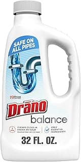 Drano Balance Drain Clog Remover and Cleaner, Non-Corrosive Formula, Safe on All Pipes and Septic Tanks, Formulated Using Only Essential Ingredients, 32 Fl Oz