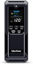 CyberPower CP1500AVRLCD3 Intelligent LCD UPS System, 1500VA/900W, 12 Outlets, 2 USB Ports, AVR, Mini Tower, Black