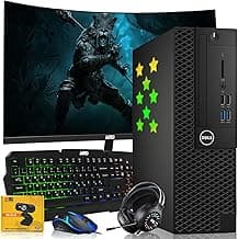 Dell Desktop PC Gaming Bundle - Core i7, 16GB RAM, 512GB SSD, 27-inch Curved Monitor, GT 1030, RGB Keyboard with AI-Enabled Copilot Key, Mouse, RGB Headphone, Webcam, Wi-Fi, Win 11 Home (Renewed)