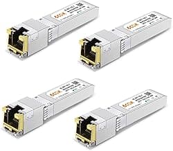 4Pack 10GBase-T SFP+ Transceiver, 10Gb SFP+ to RJ45 Copper SFP Module, Compatible for Cisco SFP-10G-T-S, Ubiquiti uacc-cm-rj45-mg, Netgear, Mikrotik, TP-Link(CAT.6a/7, 30m/98.4ft)