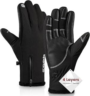 Winter Ski Gloves, Windproof Glove for Men & Women, Touchscreen Snow Gloves for Cold Weather, Thermal Warm Glove