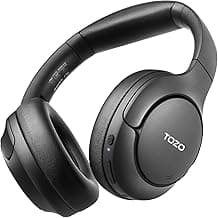 TOZO Hybrid Active Noise Cancelling Headphones, Wireless Over Ear Bluetooth Headset, 60H Playtime, Hi-Res Audio Custom EQ via App Deep Bass Comfort Fit Ear Cups, for Home Office Travel