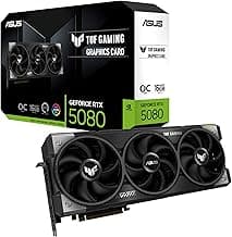 ASUS TUF GeForce RTX™ 5080 16GB GDDR7 OC Edition Graphics Card, NVIDIA, Desktop (PCIe® 5.0, HDMI®/DP 2.1, 3.6-Slot, Military-Grade Components, Protective PCB Coating, Axial-tech Fans, Vapor Chamber)