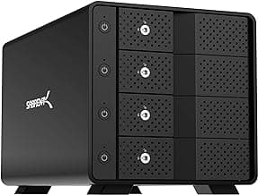 SABRENT 4-Bay USB 3.2 Gen 2 SATA Docking Station for 3.5” HDD/SSD, 10Gbps USB-C DAS, Tray-Less Hot-Swap, Aluminum Enclosure with Cooling Fan, Individual Power Switches, No RAID (DS-SC4B)