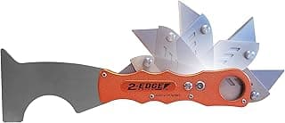 Zorr 2-Edge Knife — Foldable Utility & Putty Knife Combo, Aluminum Handle with Safety Lock, Belt Clip & Interchangeable Blade, Painter’s All-in-One Tool, orange 5 and 1