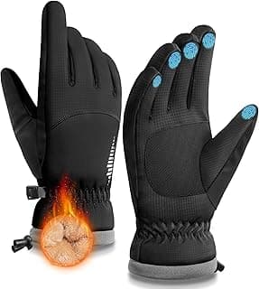 Winter Waterproof Warm Gloves Women Men with Touchscreen Fingers, Ski Snow Windproof for Cold Weather Thermal, for Running Hiking Driving Cycling Outdoor Sports Daily Work