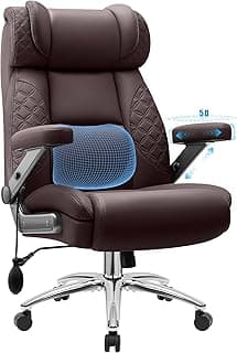 Office Desk Chair, Big and Tall Executive Office Computer Chair, Extra Wide 500LBS Heavy Duty Office Chair, High Back Ergonomic Office Gaming Chair with Adjustable Lumbar Support & 5D Flip Arms