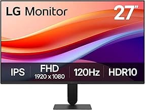 LG 27U411A-B 27-inch Full HD (1920 x 1080) IPS Computer Monitor, 120Hz, HDR10, Reader Mode, Flicker Safe, HDMI, Slim Stand Base, Black