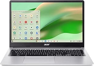 Acer Chromebook 315 Laptop | Intel Celeron N4500 | 15.6" Full HD IPS Display | Intel UHD Graphics | 4GB LPDDR4X | 64GB eMMC | Intel Wi-Fi 6 | DTS Audio | USB Type-C | Chrome OS | CB315-4H-C8XU,Silver