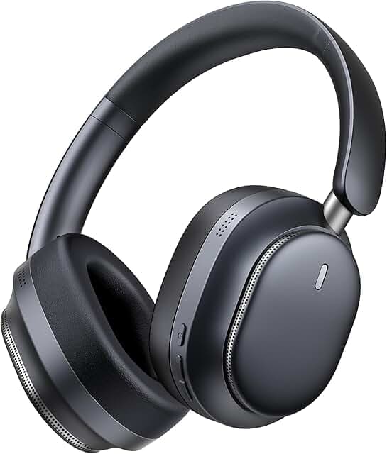 Pointcinco Hybrid Active Noise Cancelling Headphones, Over Ear Bluetooth 6.0 Wireless Headphones, 80H Playtime, Deep Bass, HiFi Stereo Sound, Lightweight Foldable for Travel, Home and Office(Black)