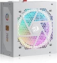 Redragon RGPS-750W 80+ Gold 750 Watt ATX Fully Modular Power Supply w/ 80 Plus Gold Certified, Compact 160mm Size and Low Noise RGB Fan 0 RPM, 100% Japanese Capacitors, Full Mod Cables, White