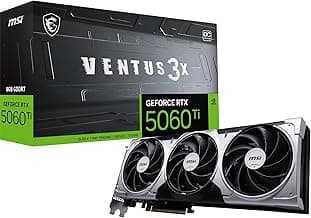 msi Gaming RTX 5060 Ti 8G Ventus 3X OC Graphics Card (8GB GDDR7,128-bit, Extreme Performance: 2602 MHz, DisplayPort x3 2.1a, HDMI 2.1b, NVIDIA Blackwell Architecture)
