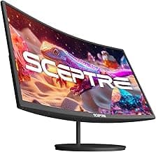 Sceptre Curved 27-inch Prime Monitor up to 100Hz 1080p, HDMI x2, VGA, 99% sRGB, Built-in Speakers, R1500, Machine Black 2025 (C275W-1920RN Series)