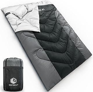VENTURE 4TH Backpacking Sleeping Bag – XXL, Double and Single Sizes - Lightweight Warm & Cold Weather Sleeping Bags for Adults, Kids & Couples – Ideal for Hiking, Camping & Outdoor Adventures