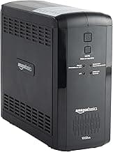 Amazon Basics UPS Battery Backup & Surge Protector, 1000VA/550W, 9 Outlets, Line Interactive Uninterruptible Power Supply with AVR Sinewave Technology, Black