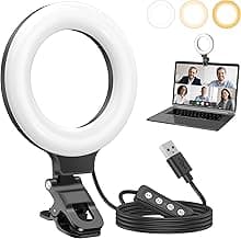 Ring Light for Video Conference Lighting,360°Adjustable,Portable LED Video Conference Lighting for Monitor,Laptop&Desktop Computer,Streaming Light for Zoom Meetings, Selfie Makeup, Video Calls
