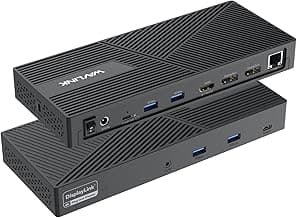 WAVLINK USB C Docking Station 3 Monitors, 12-in-1 DisplayLink Docking Station with 100W PD Charging USB C Hub Triple 4K@60Hz HDMI+DP Gigabit Ethernet 5Gbps USB 3.0 Audio for Dell/HP/Lenovo/MacBook Neo