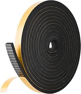 Kikerike Self Adhesive Foam Tape Weatherstrip 1/2In x 1/4In x 16.5Ft High Density Foam Insulation Strips Seal Weather Stripping with Strong Adhesive for Door and Window Sound Isolation Soundproofing