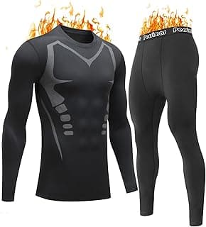Upgraded Thermal Underwear for Men Long Johns Set for Cold Weather Base Layer Top & Bottom with Fleece Lined